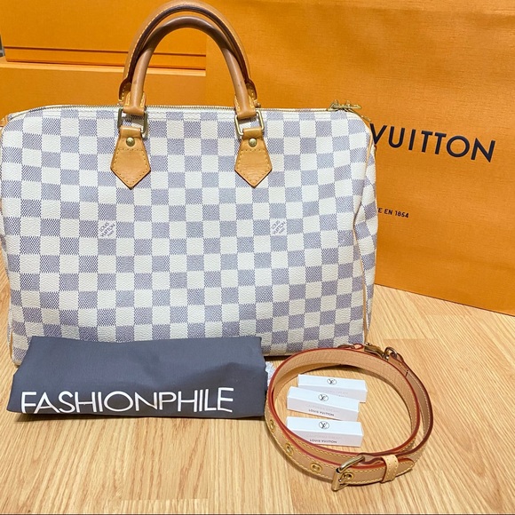Louis Vuitton Handbags - Louis Vuitton Speedy Bandouliere 35 in Damier Azur